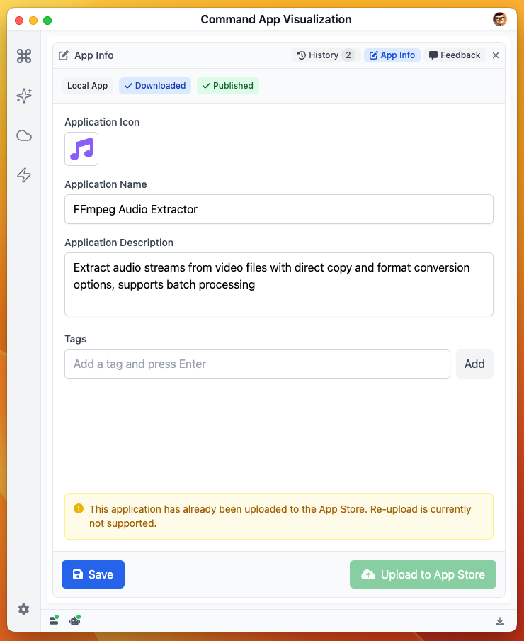 Command App Center AppInfoPanel – CmdWise Command App Center AppInfoPanel